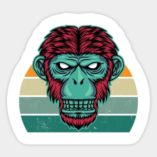 Monkey Retro Art Sticker